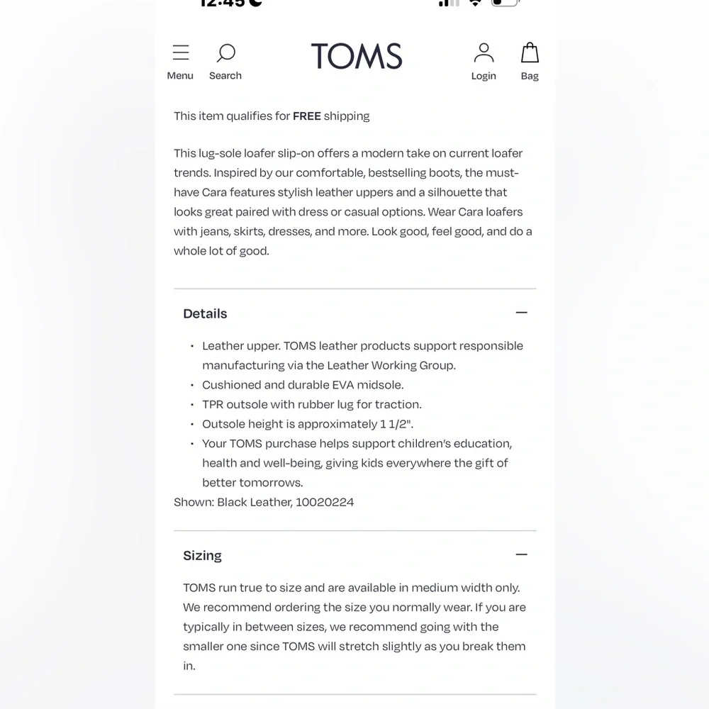 NIB Toms Cara Black Loafers - Picture 9 of 9